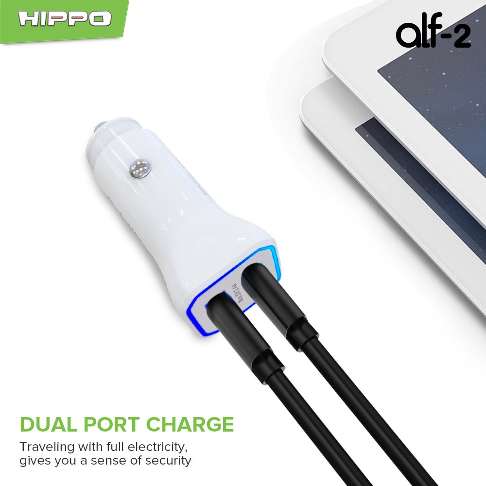 Hippo Car Charger ALF 2 2.4A SDC Casan Colokan Mobil Type C Android Iphone Micro Lightning QC Dual Port USB A USB C