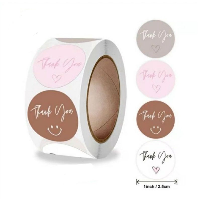 

Label Sticker Thank You Bulat Mix 100pcs | Label Souvenir | Label Craft | Label Olshop