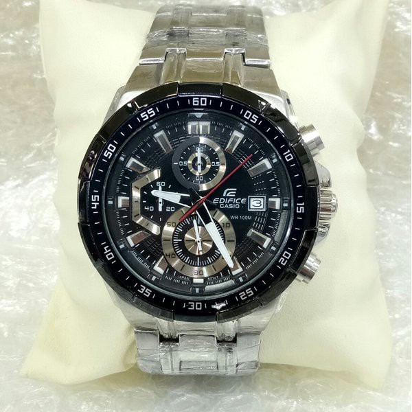 Casio Edifice Original Japan EFR 539D  - 1A2VUDF Chain Stainless Silver Dial Black