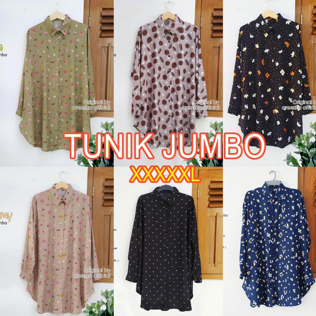 Kemeja JUMBO MOTIF Terbaru Tunik Oversize Adem Lembut Ghaffa Moela