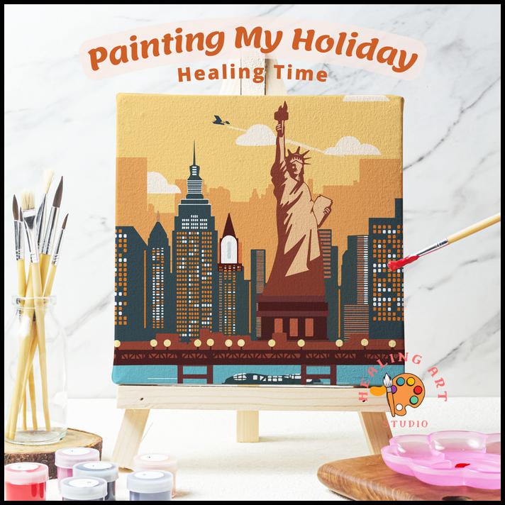 

Terbaru!!!! Painting By Number Canvas 20X20 Lukisan New York / Alat Melukis Anak