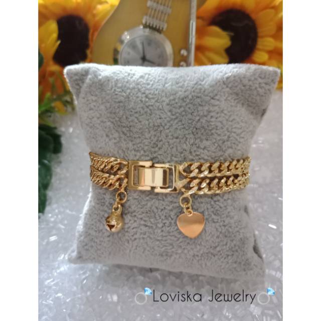 GELANG RANTAI EMAS GELANG KEKINIAN LAPIS EMAS