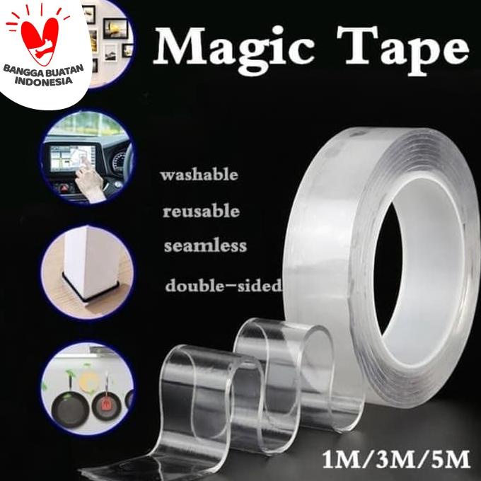 

Double Tape Nano Gel Bening Tahan Air 1M x 30mm Super Kuat Bisa Cuci best-a44 Murah