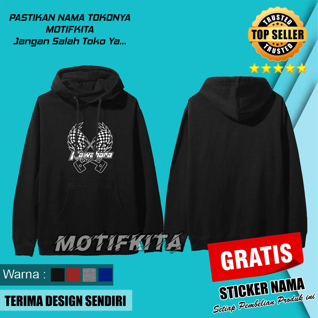 IMPORT QUALITY Jaket Hoodie Sweater KAWAHARA RACING 02   Keren Pria &   Motifkita