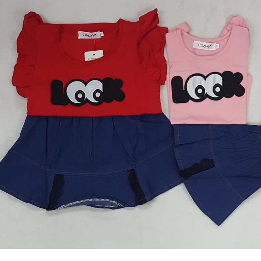 Style setelan Cewe Rok look 1825 1-3 thn