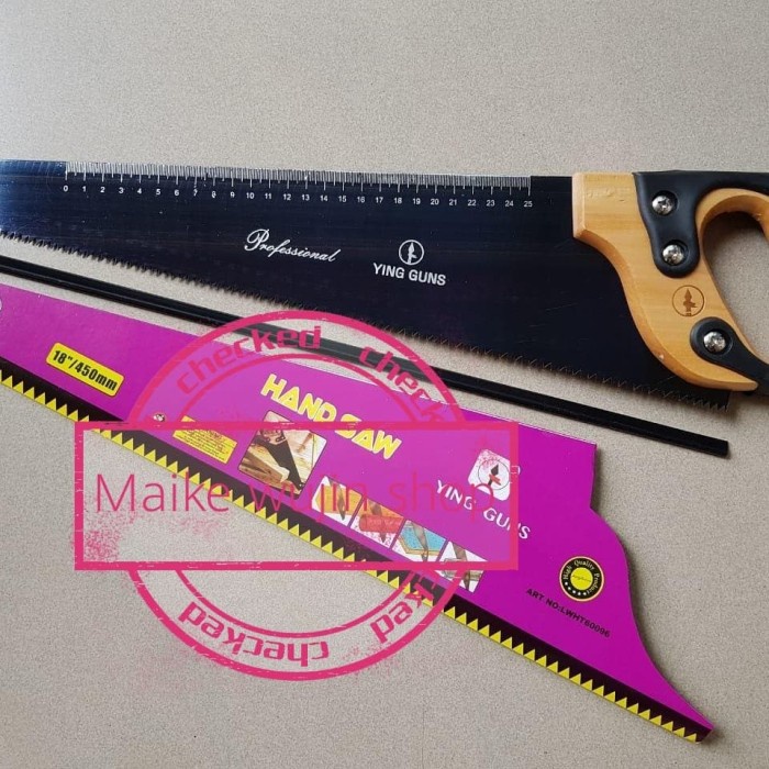 Gergaji gagang kayu karet YG siap pakai 18&quot;