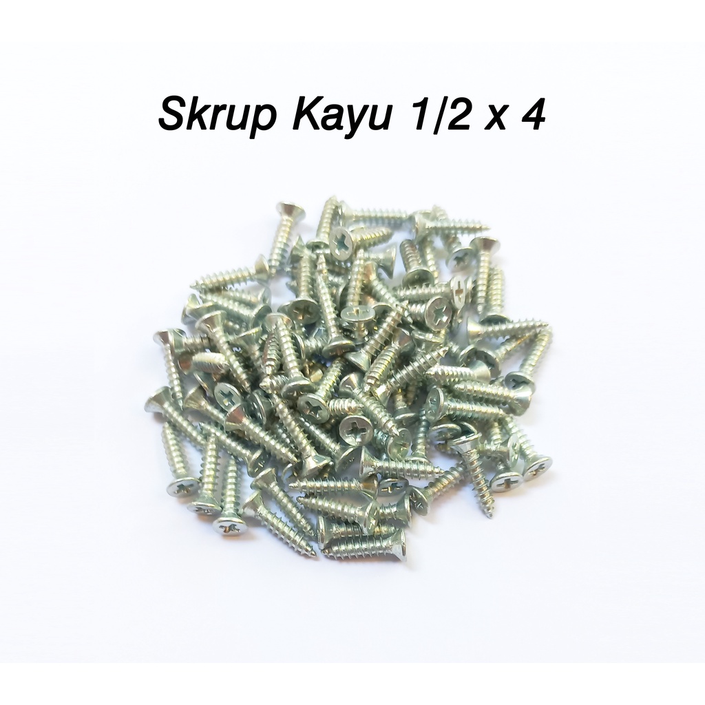 Skrup Kayu 1/2x4 (isi 50 pcs) / Sekrup Kayu Kecil 1 cm