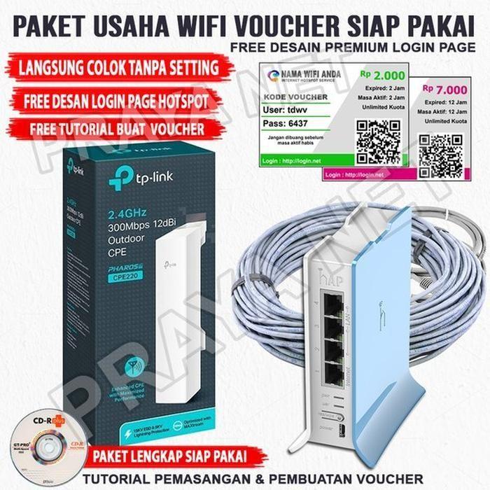 Paket Alat Usaha Wifi Mikrotik Sistem Voucher Full Setting Siap Pakai