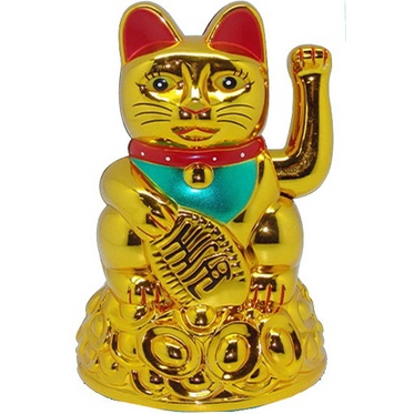 KUCING HOKI KOIN /kucing rejeki/lucky cat/baterai 16CM