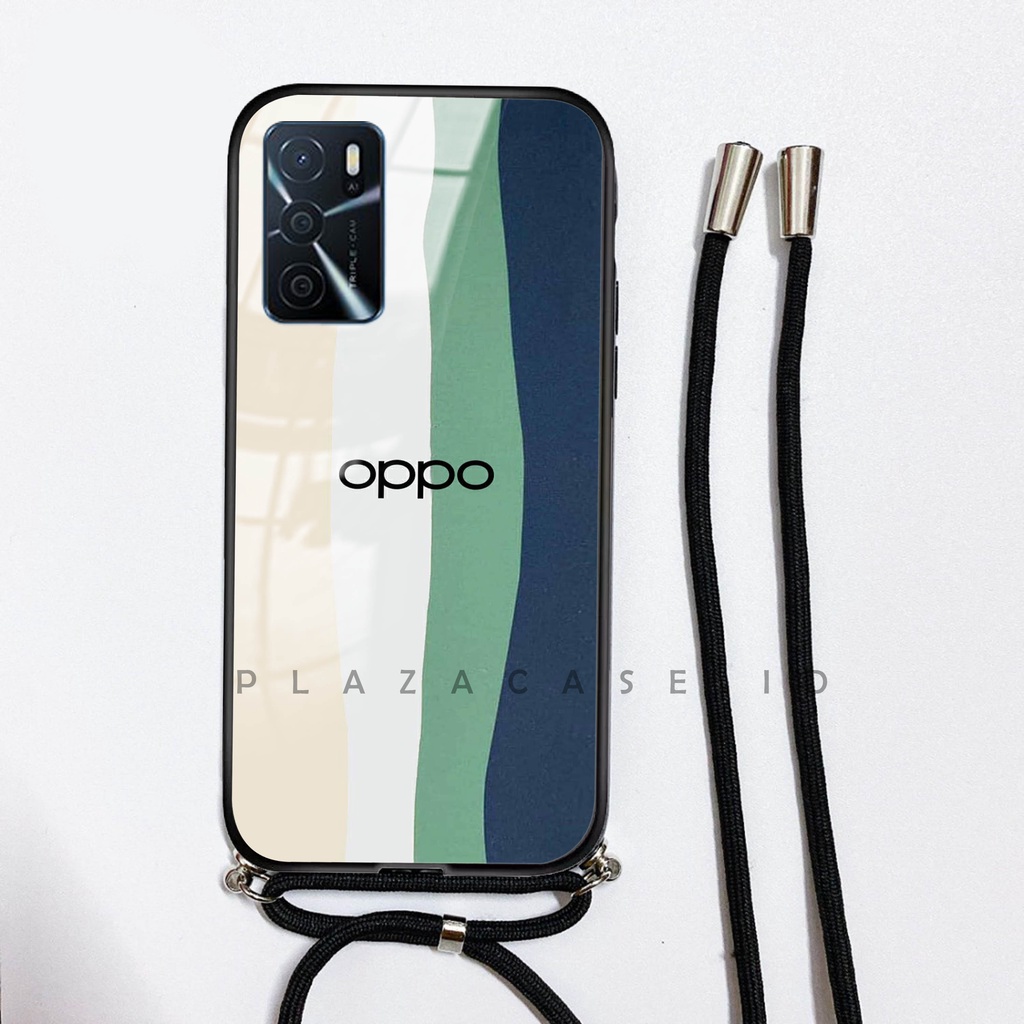 Softcase Glass Kaca + Tali - K108 -  For Oppo A54 A16 A15 A5S RENO 5 RENO 5F RENO 6 - Case Lucu - Case Oppo A54 - Casing Hp Oppo A16 - Casing Hp Oppo A15 - Kesing Oppo A5S - Softcase RENO 5 - Casing RENO 5F - Sarung Hp RENO 6 4G - Case A54 - Plazacase