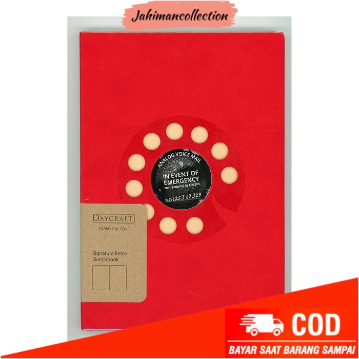 

✨ BISA COD ✨ DAYCRAFT - SKETCHBOOK SIGNATURE RETRO: ROTARY (RED) A5
