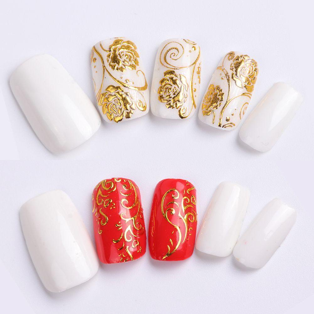 AUGUSTINA Agustina Stiker Kuku Kecantikan Tempel Dekorasi Art Nails Manicure Metallic