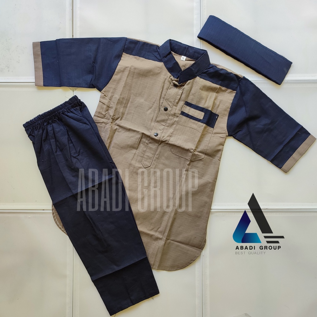 BAJU MUSLIM KOKO KURTA ANAK LAKI LENGAN 3/4 STELAN USIA 1-12 TAHUN