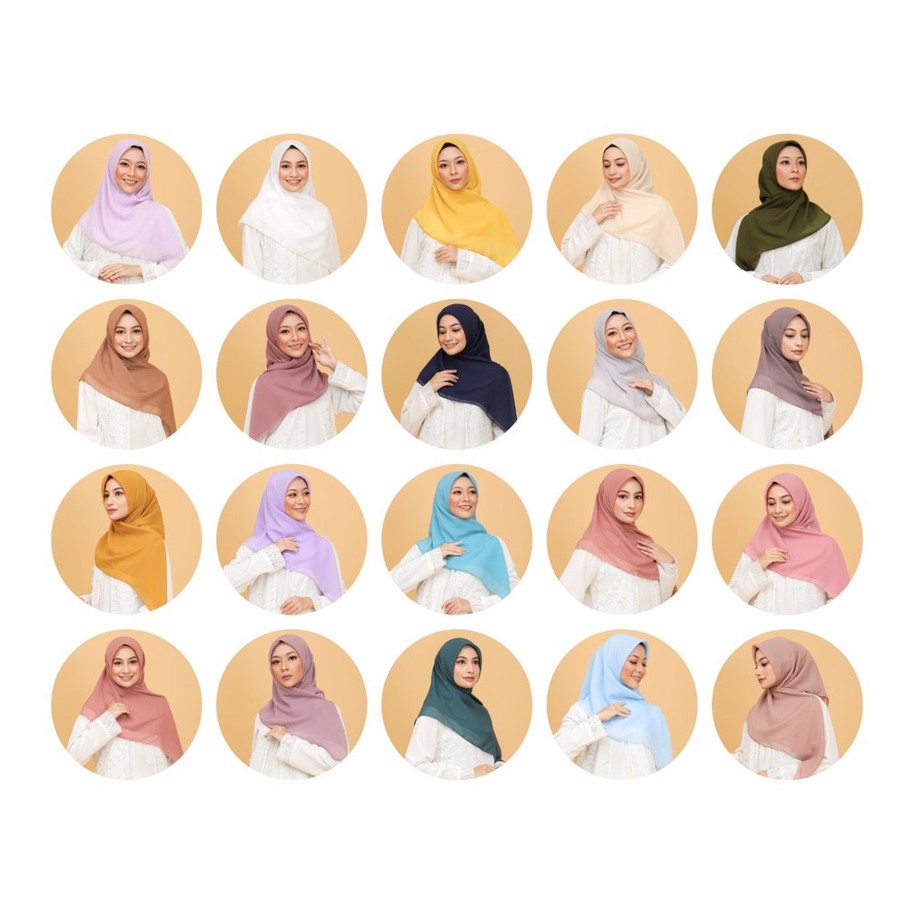 Umama Scarf - Kerudung Polos Segi Empat Potton Square-random warna