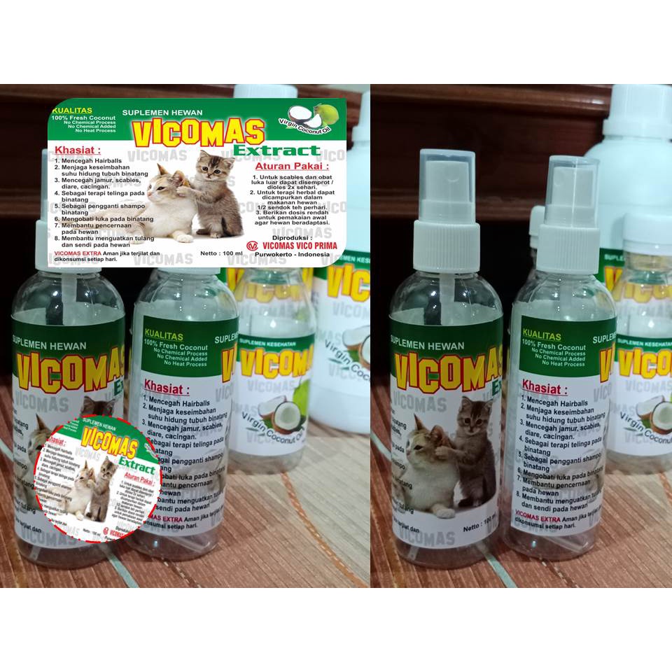 Obat Kucing Abses | Vco Vicomas Extract Spray 100ml
