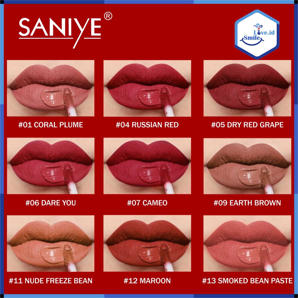 SANIYE L1181 Matte Lipstick Lipcream Lip Tint Tahan Air Lipstik Waterproof BPOM Original S02