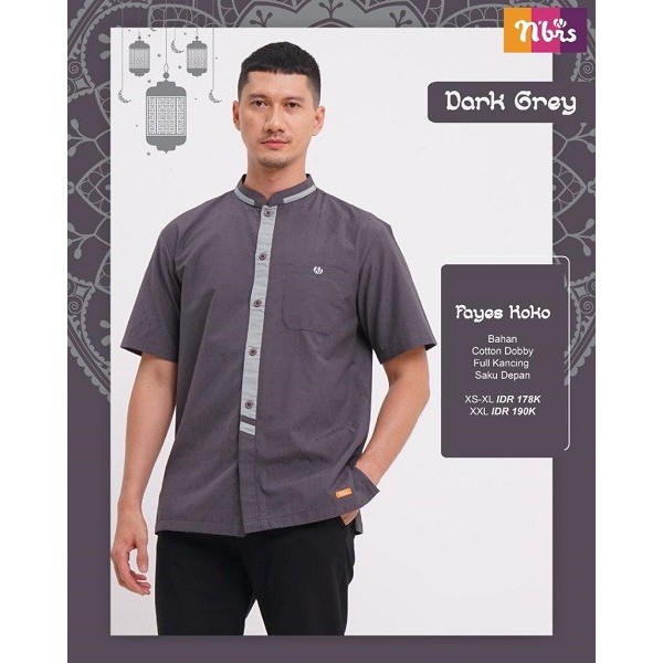 NIBRAS Sarimbit Fayes Dark Grey Seragam Keluarga Lebaran Baju Couple Sarimbit Keluarga