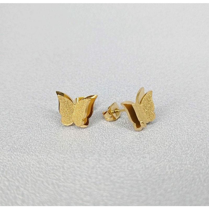 Anting Tusuk Termurah Butterfly Titanium Gold Dan Rosegold N04082101