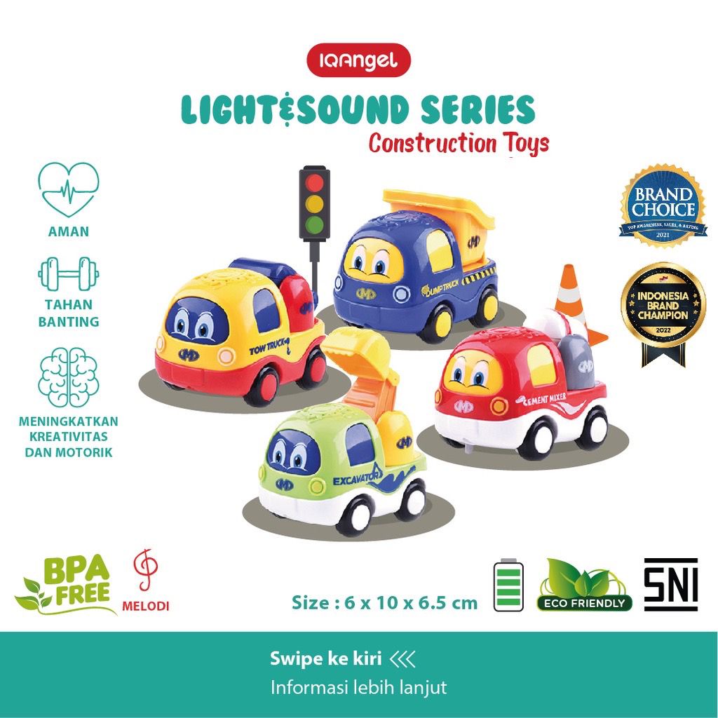 Mainan anak - IQangel Transportation Car Toys Light &amp; Sound Series/ Mainan Bayi Edukasi