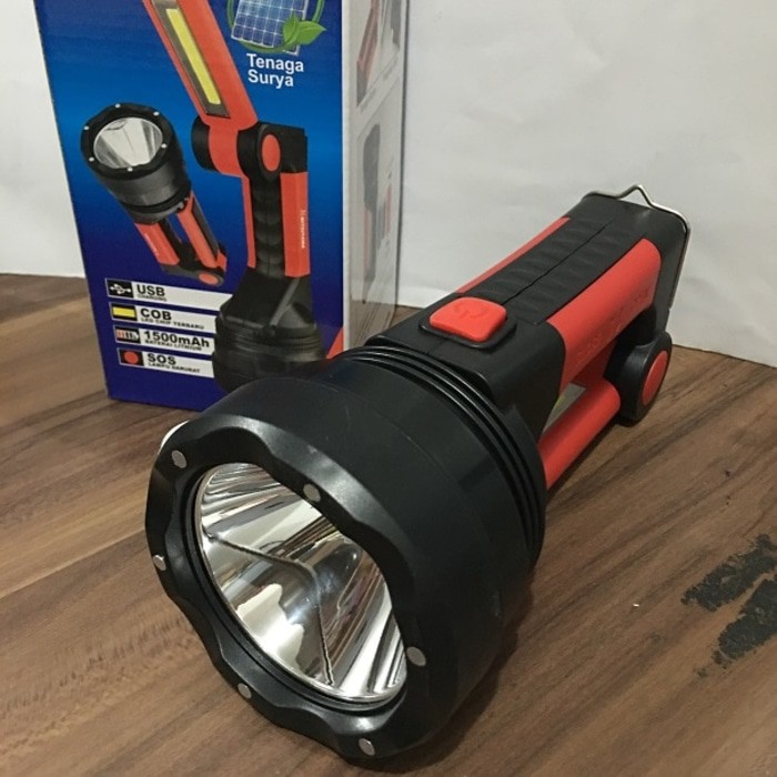 Senter 3W Multifungsi Super Terang MS1219 Mitsuyama COB 10W Lampu SOS