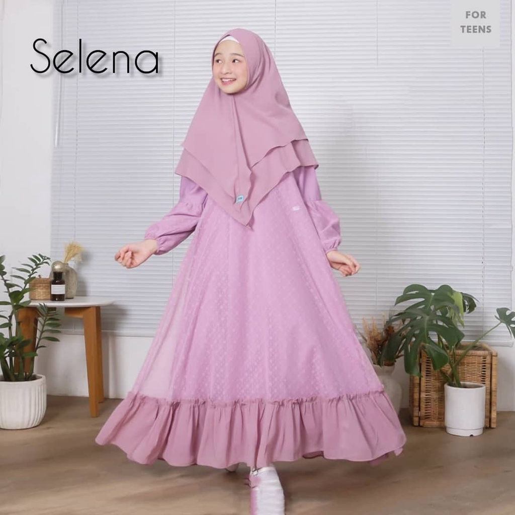 Baju Gamis Anak Perempuan Usian 10 12 Tahun Selena Kids Gamis Tiledot Anak Perempuan 2022 Pakaian Muslim Anak Cewew Gamis Syar'i anak Tanggung Kekinian