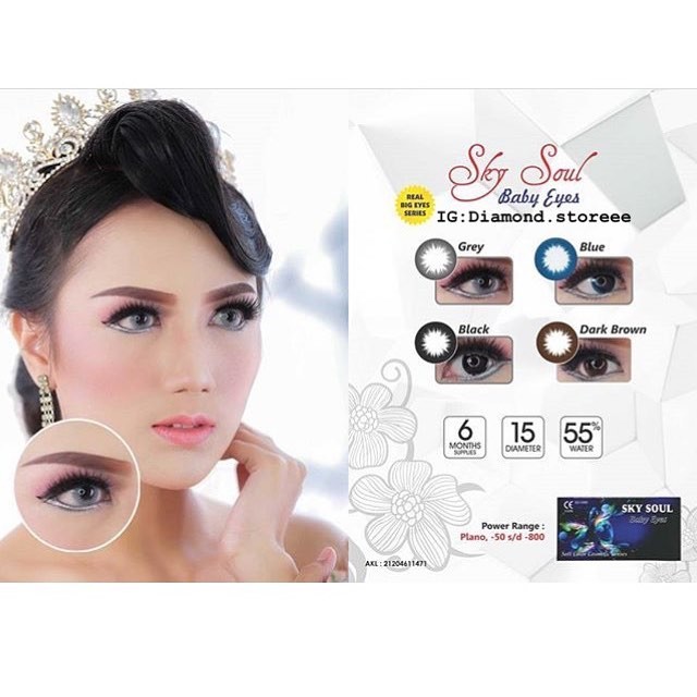 Softlens merk SKY SOUL BABY EYES tersedia ukuran minus