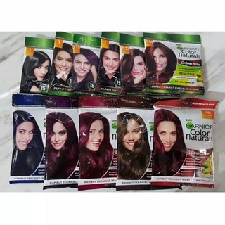 Semir rambut  garnier  sachet cat  pewarna rambut  Shopee 