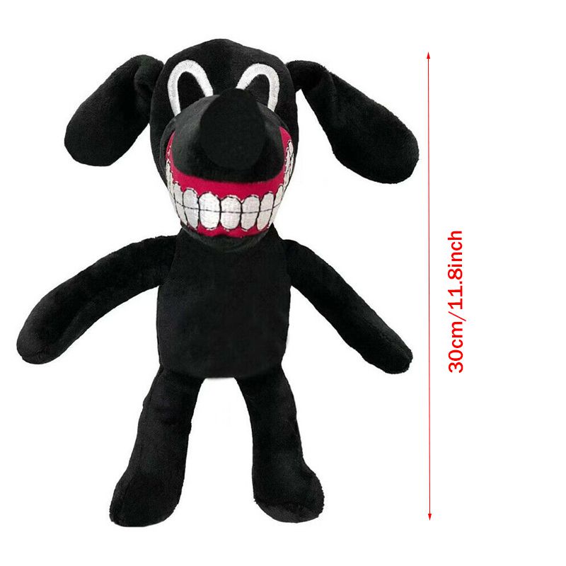 30cm Boneka Cartoon Siren Head Horror Black Dog Plush Stuffed Doll Kids Xmas Toy Gift Mainan