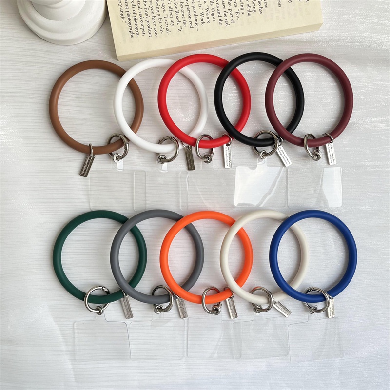 Strap Silikon Anti Jatuh / Hilang Dengan Buckle Ring Gantung Untuk Aksesoris Handphone