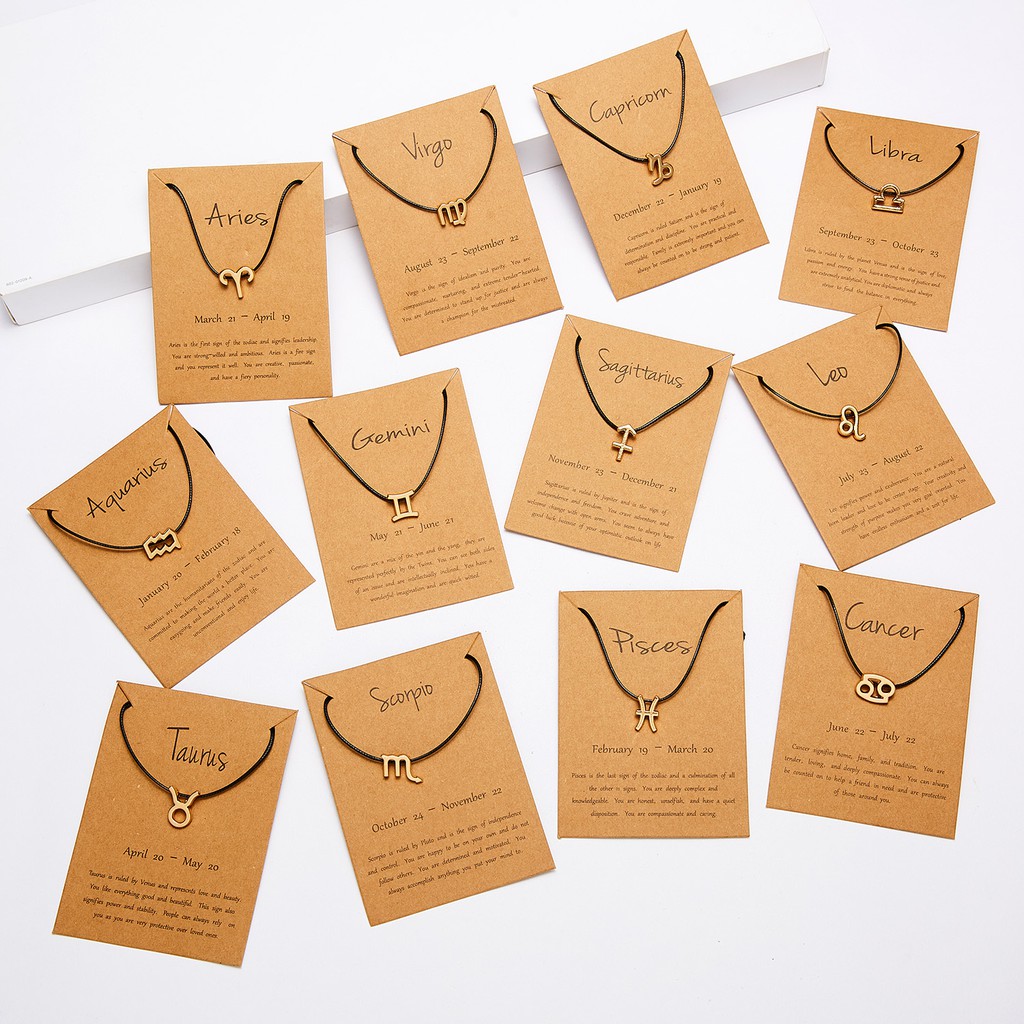 Gelang Tangan Tali adjustable Motif Zodiak Untuk Pasangan Pria / Wanita