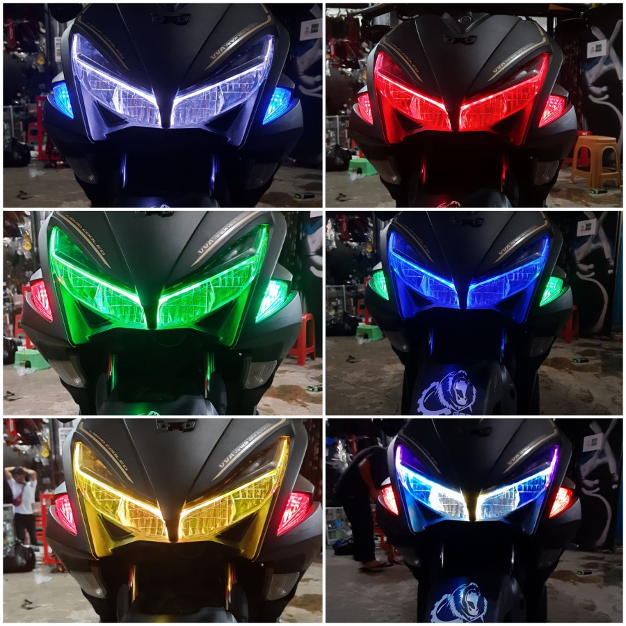 Lampu Drl Alis Sen Running Remote Rgb 8 Warna Merah Putih Biru Hijau Ungu Kuning Aerox Nmax Vario