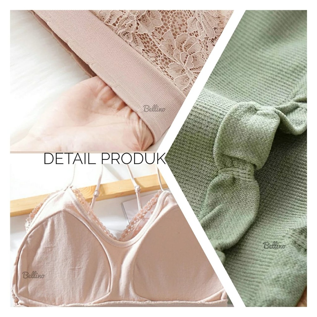 Bralette Lace Renda Pads With Cup Busa Korea Lingerie Sexy Tanpa Kawat Tanpa kait Belakang SYY-3