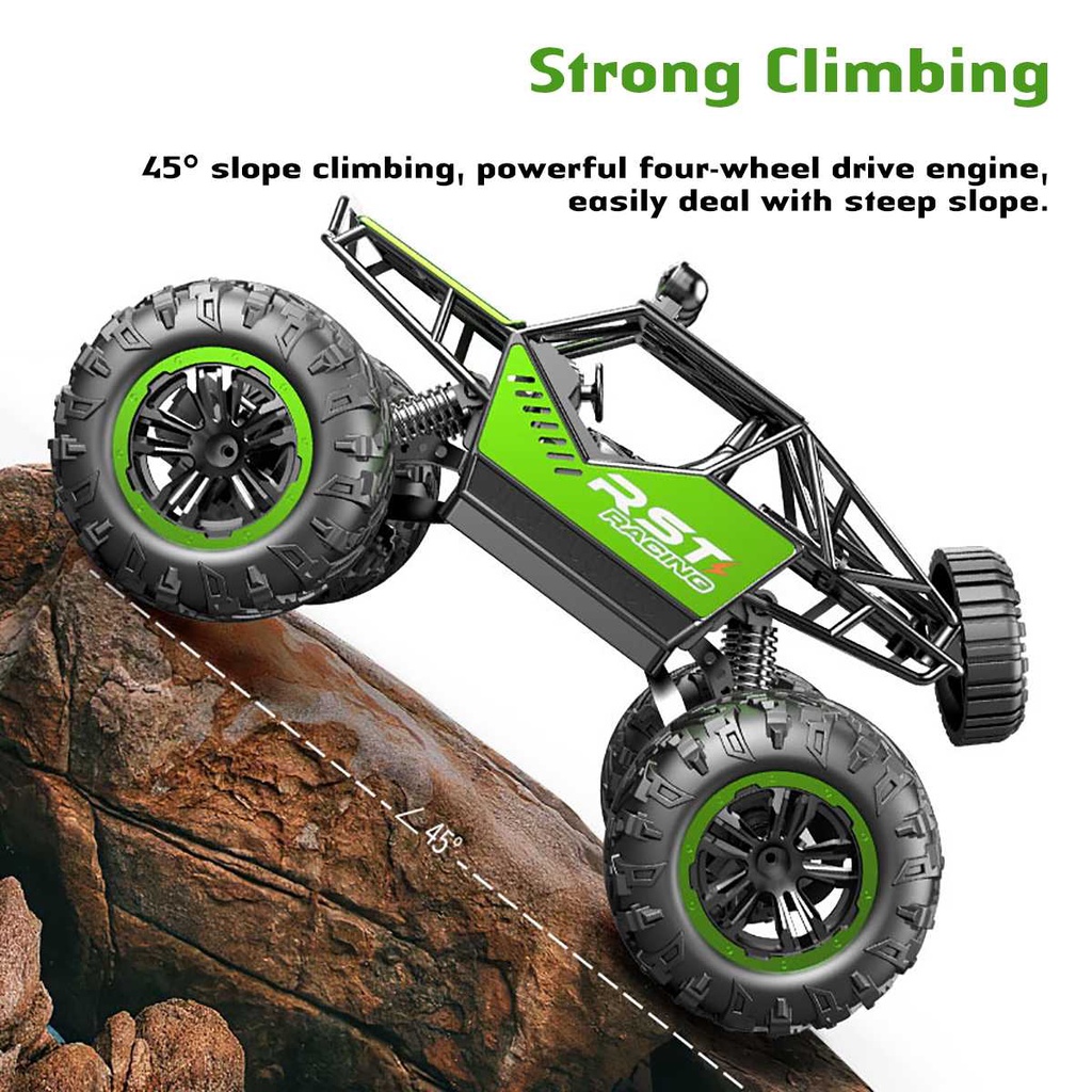 RC Crawler RST Remote Control Offroad 2WD LED Rock Crawler Car Mainan Mobil Anak Anak 1:18