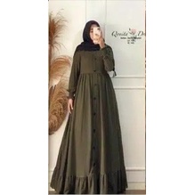 ( S M L XL XXL XXXL 5L ) TANIA MAXI DRESS JUMBO MURAH R_PROJECT-Army