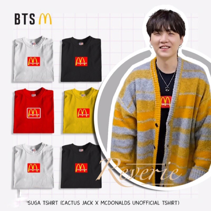 KAOS SUGA BTS X MCD CACTUSJACK TSHIRT BTS X MCDONALDS KPOP KOREAN BT21 ARMY BUTTER