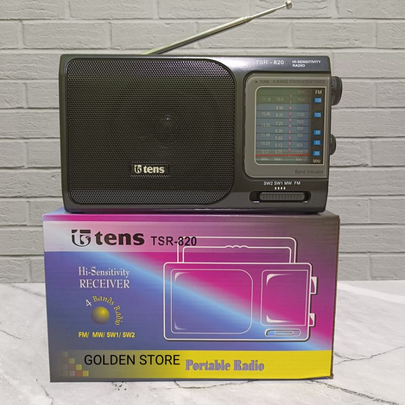 "COD" RADIO PORTABLE TENS TSR-820/AC/DC/10 BAND/FM MW S1 S2/Radio Jadul internasional/RADIO CAS PORT