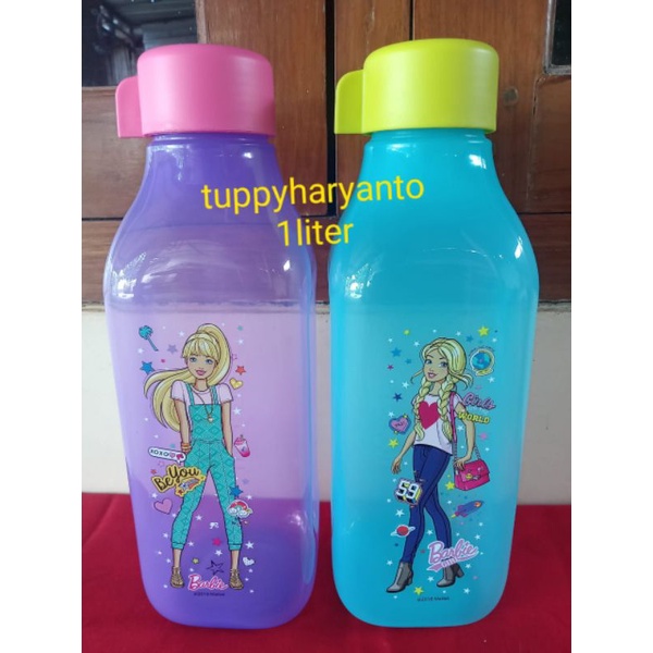Botol minum / botol eco barbie 1liter tupperware 1pcs
