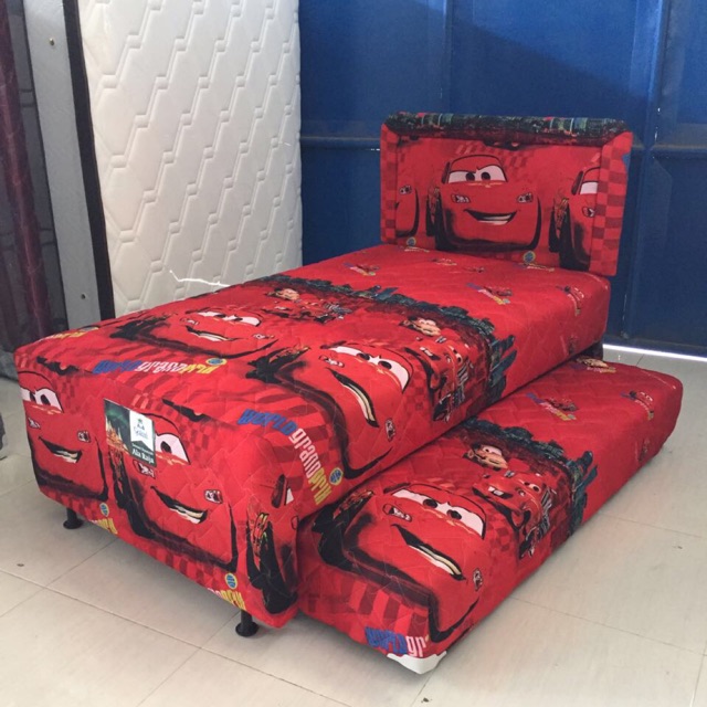 2 in 1 bed set uk 120 x 200 galaxy spring bed / 2 in 1 bed motif / 2in1 anak / springbed susun