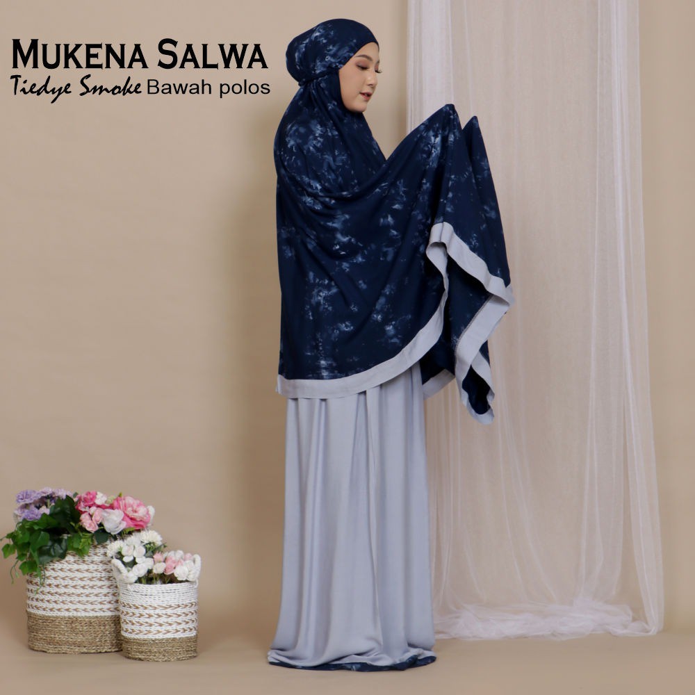 Mukena Bali Salwa Atasan Smoke Bawahan Polos By Zahwa