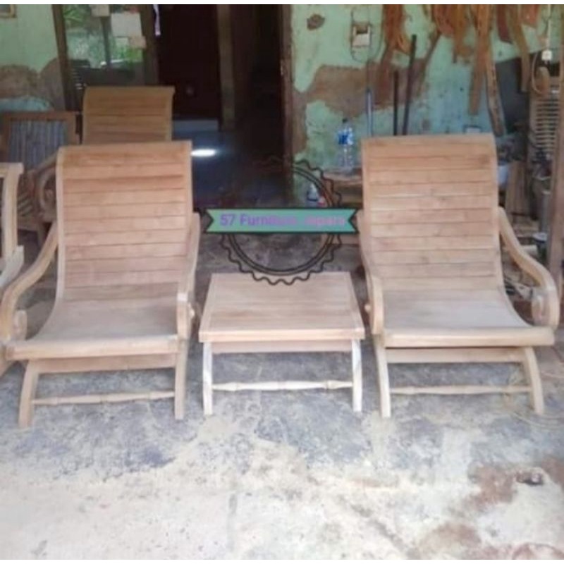 Meja Kursi Tamu Minimalis Kayu Jati Jepara - Kursi Meja Teras - Mentahan