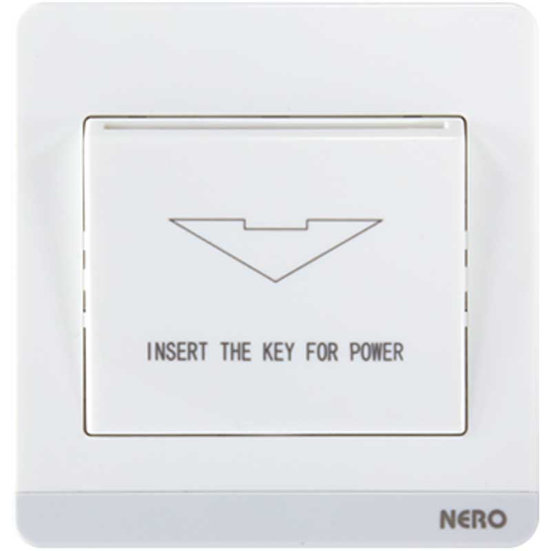 DECORA Q7CAH-White 1 Gang Hotel Key Card Time Delay Switch (RFID) NERO