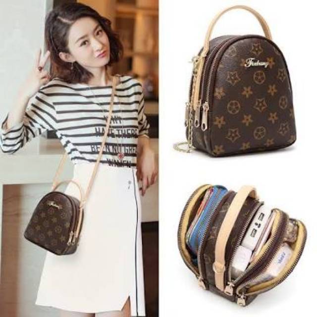 TAS SELEMPANG LV MONO ELBER FYG1298 TAS SELEMPANG FASHION WANITA SLING BAG EMOTICON TAS MURAH READY