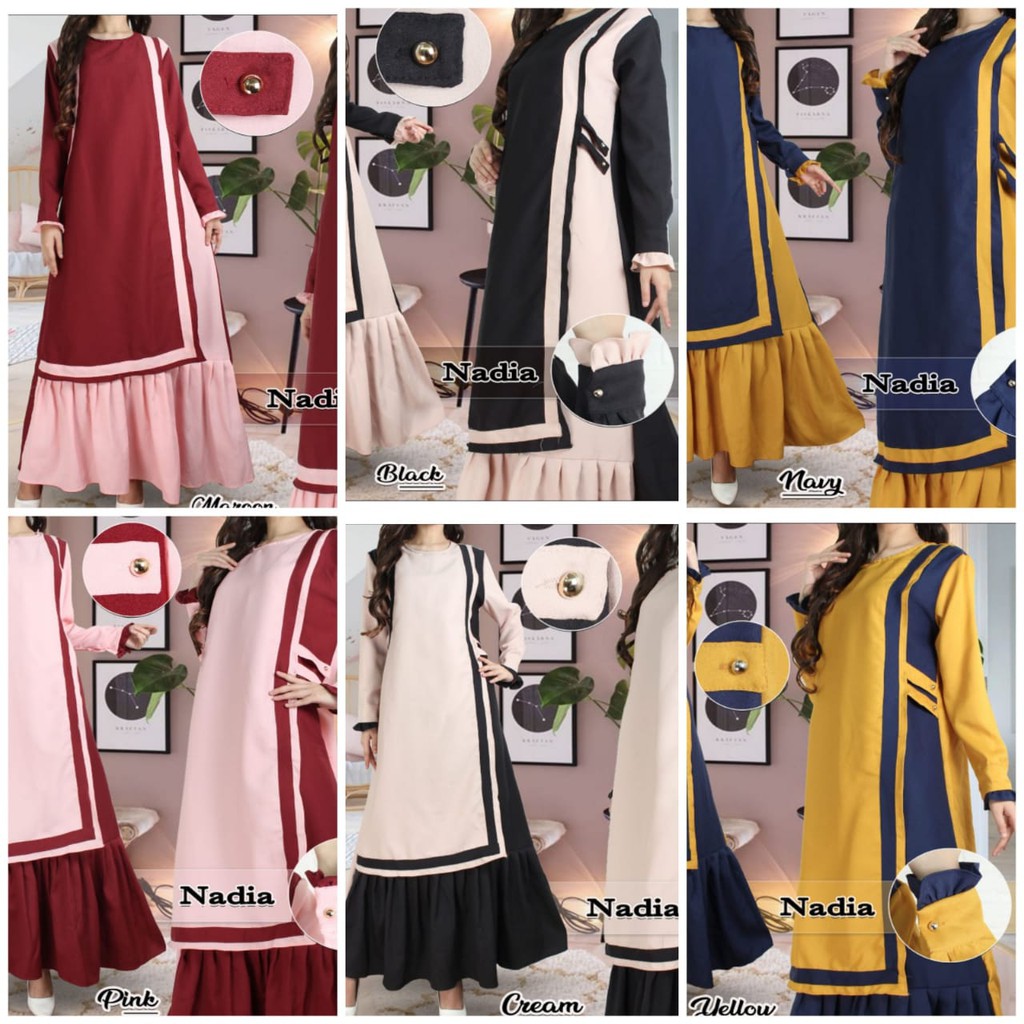 Gamis Nadia Maxy Dress Fashion Muslim Wanita