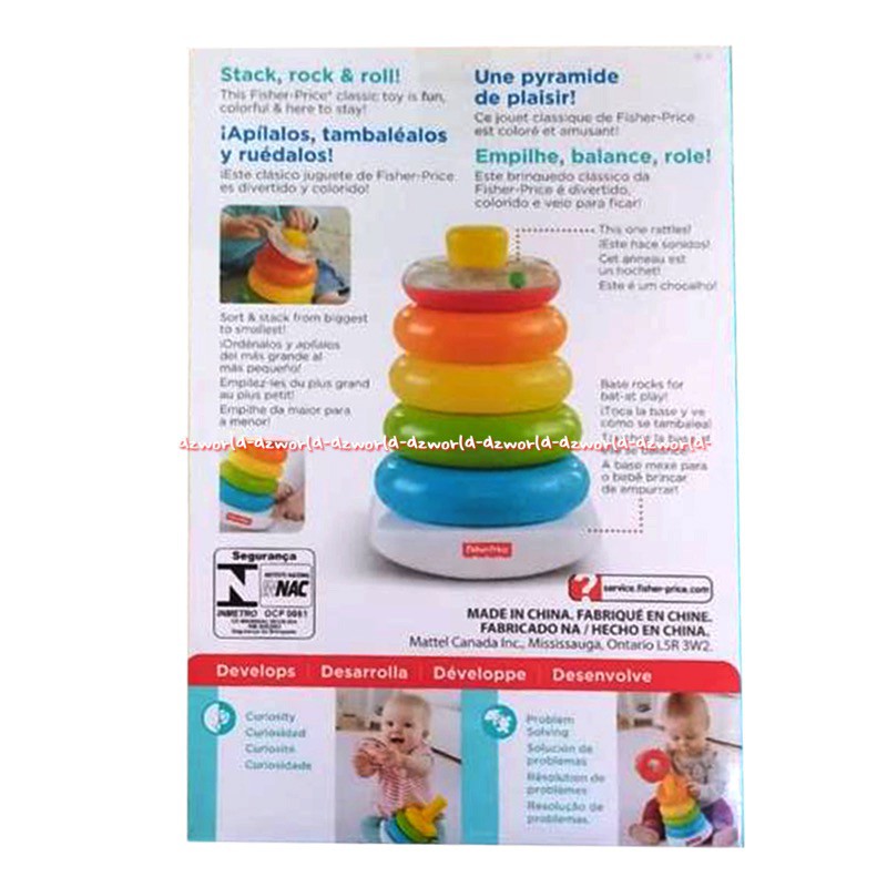 Fisher Price Rock a Stack Mainan Susun Bulatan Ke Ring Untuk Edukasi Bayi