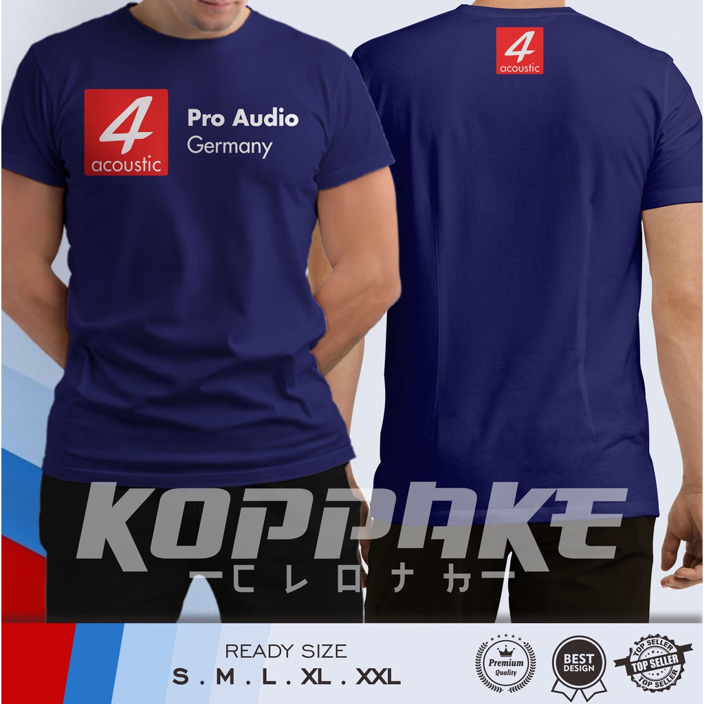 Kaos Four Acoustic Pro Audio Germany Logo 4 Acoustic Baju Musik