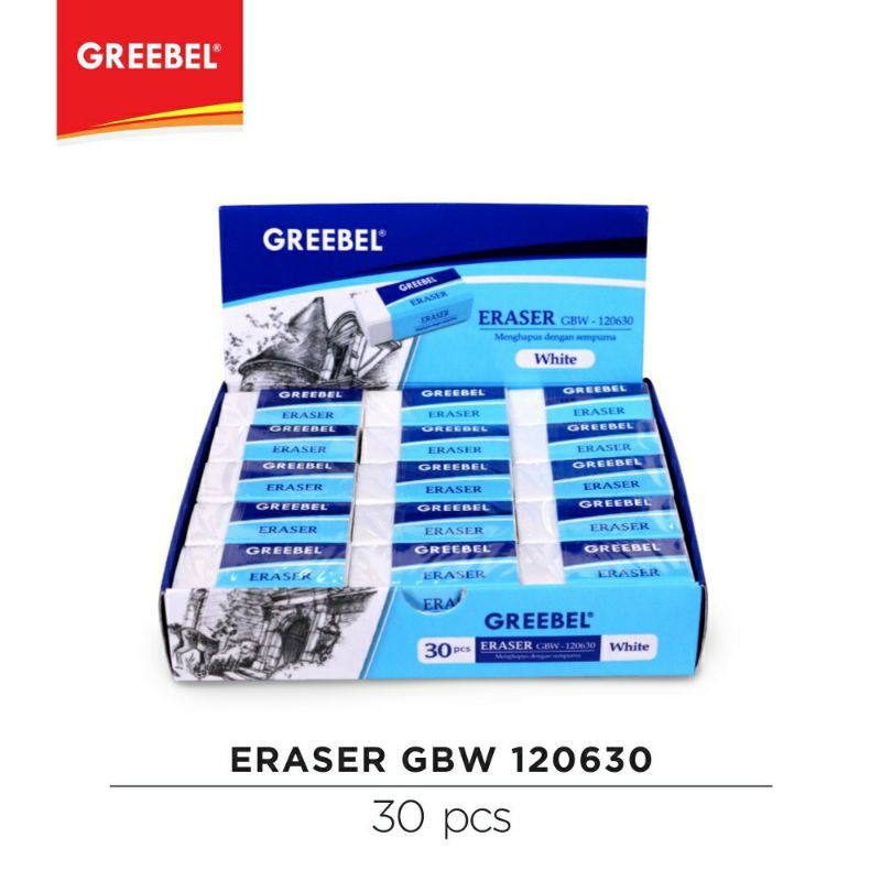 GREEBEL Penghapus Putih /Eraser White GBW 120630 (Box / 30pcs)