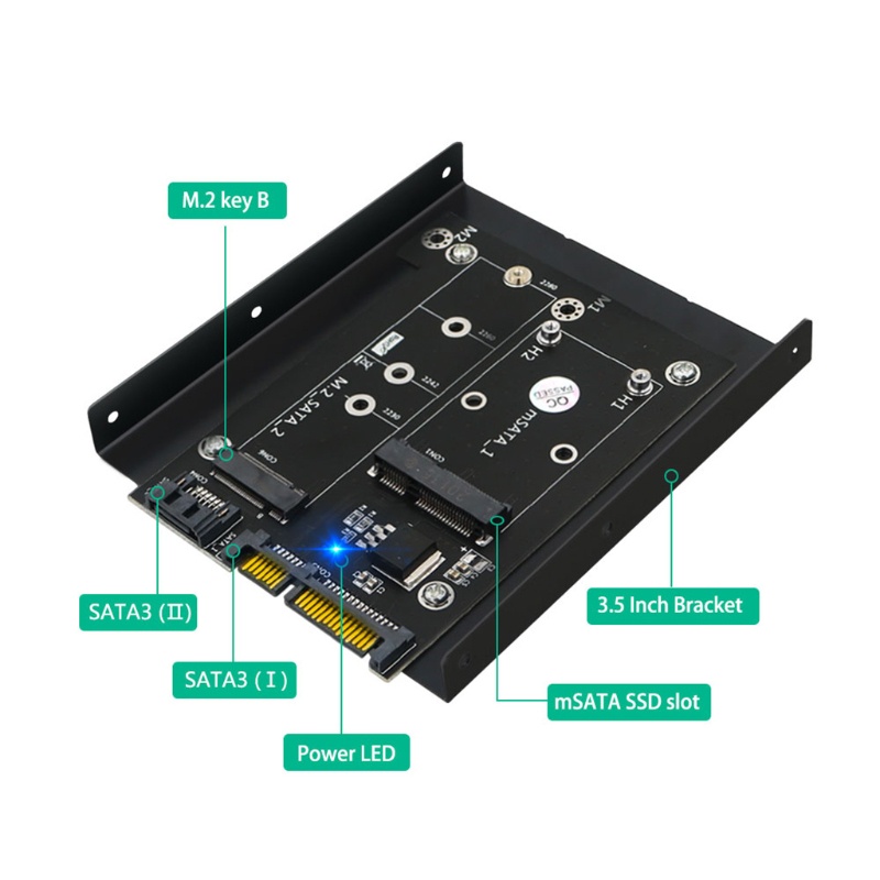 Btsg 114x100mm SATA3 Adapter Board All in One Untuk M.2 &amp; mSATA SSD Ke Adaptor Mudah Terhubung Tidak Memerlukan Driver Software