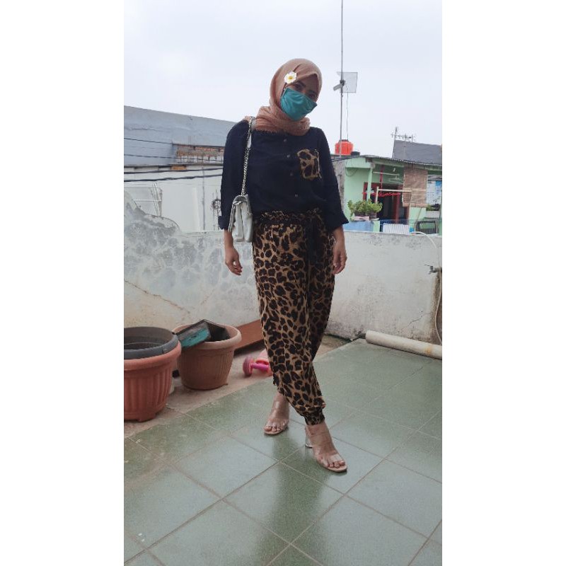 set celana extu leopard