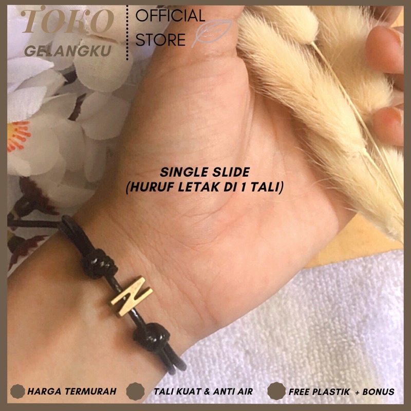 (A-Z) GELANG BRONZE VINTAGE PREMIUM ( BELI 10 FREE 1 GELANG POLOS ) / Gelang Tali Huruf Inisial Pria Wanita / Gelang Couple Sahabat Pacar / Bracelet initial Abjad