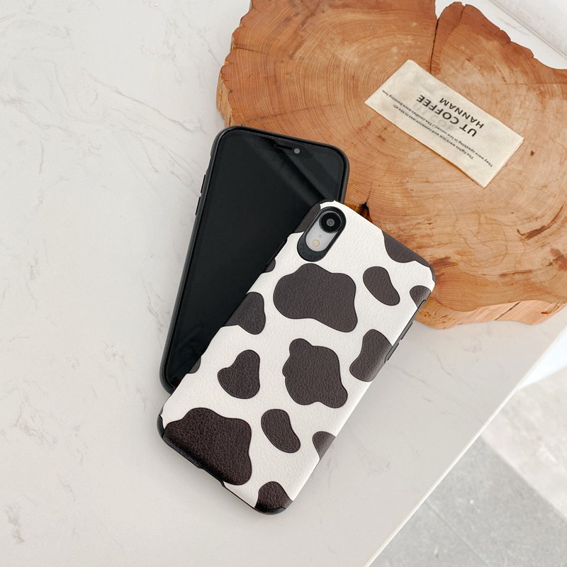 Cow Pattern Soft Case OPPO A31 A9 A5 A33 A53 2020 A7 A5S A12 A11K A91 Reno 3 5 A3S Realme C1 X XT F9 Pro A83 A57 A39 F1S A52 A92 K3 K5 Black And White Casing Xiaomi Redmi Note 8 Pro 9